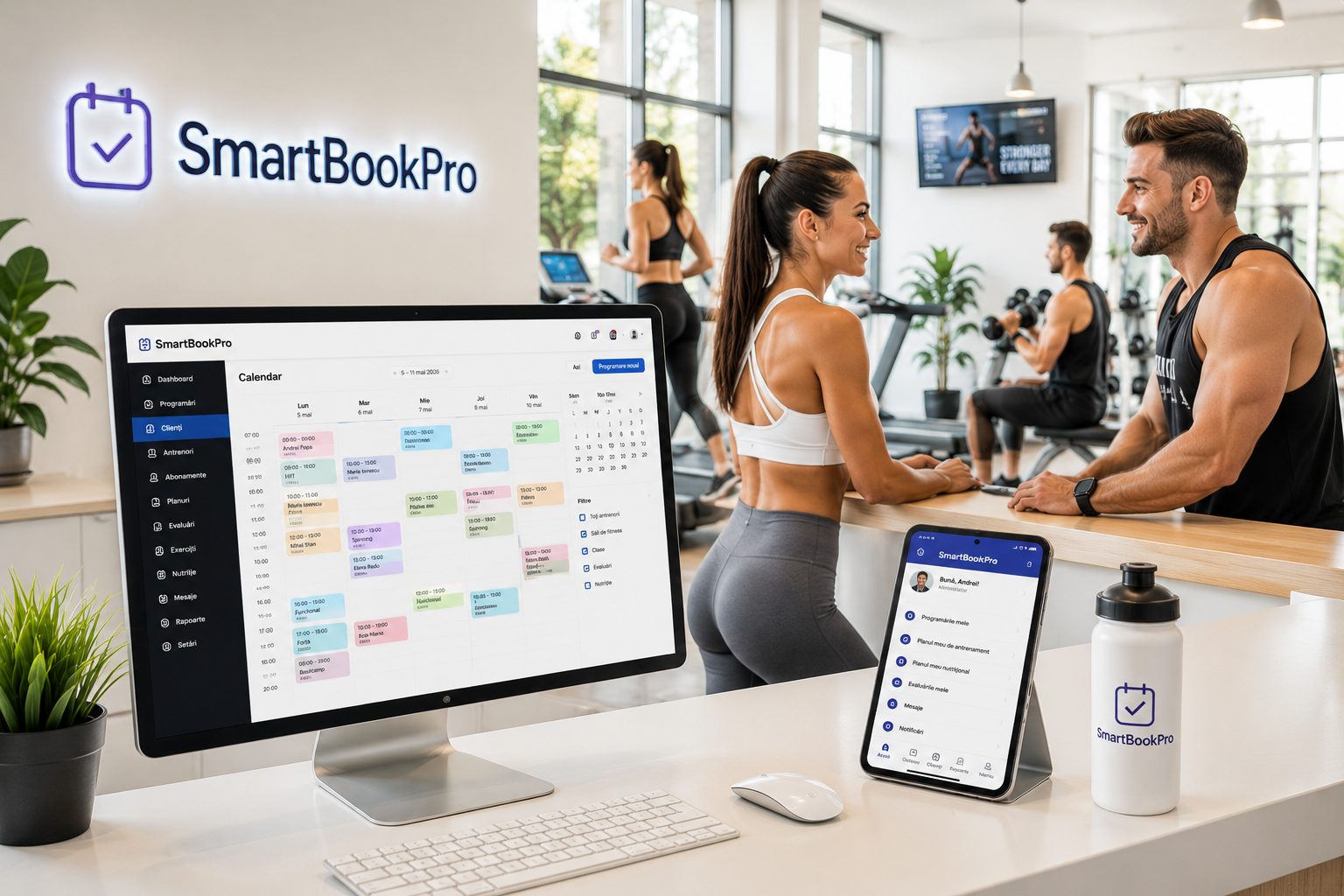 Recepție sală fitness organizată cu SmartBookPro