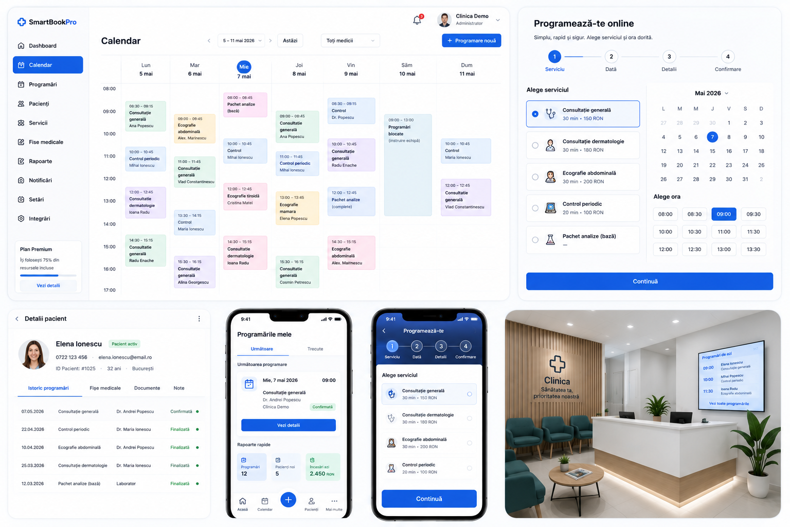 Calendar medici și programări SmartBookPro